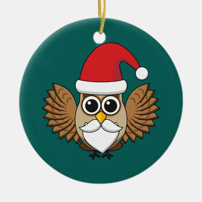 Décoration En Céramique Santa Claus Owl (Devant)