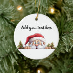Décoration En Céramique Santa Claus Peeking Arbre de Noël<br><div class="desc">Le Père Noël cherche à s’assurer que vous dormez. Personnalisez cette décoration avec votre propre message.</div>