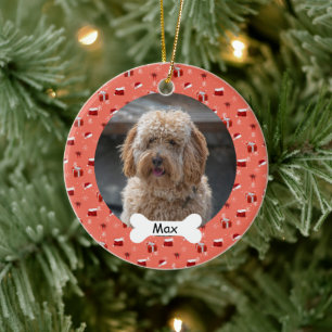 Décoration En Céramique Santa Hat Personnalisé Animaux de compagnie Chien