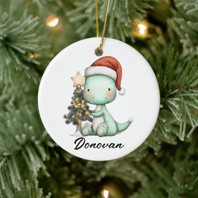 Décoration En Céramique Santa Saurus célèbre Noël (Arbre)