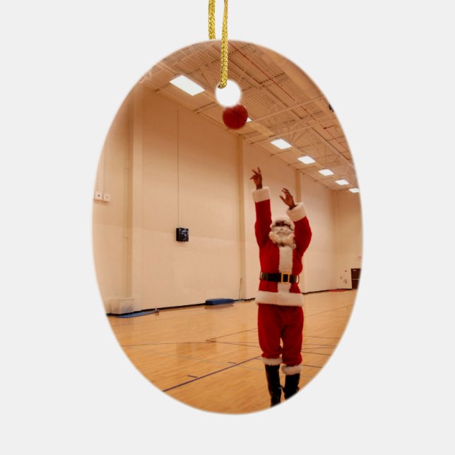 Décoration En Céramique Santa Shooting Hoops (Dos)