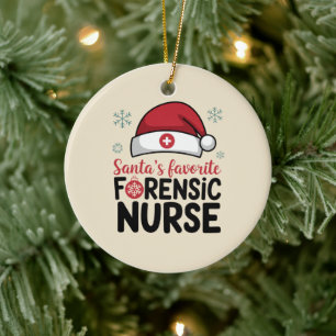 Décoration En Céramique Santas Favorite infirmière médico-légale Funny Noë
