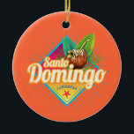 Décoration En Céramique Santo Domingo Caraïbes République Dominicaine Retr<br><div class="desc">Santo Domingo capitale de la République Dominicaine au coucher du soleil des Caraïbes souvenir vintage pour des vacances à la plage. Saint-Domingue avec noix de coco rétro en République Dominicaine en souvenir de l'océan et de la plage. Santo Domingo Lifestyle pour les randonneurs et les voyages dans les Caraïbes. Santo...</div>