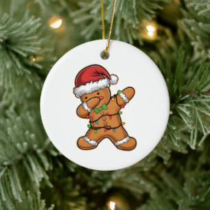Décoration En Céramique Sapin de Noël Lumineux au Pain d'Épices Dabbing