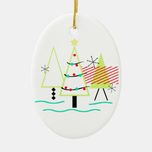 Décoration En Céramique sapins de noël rétro modernes du milieu du siècle