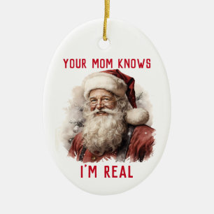 Décoration En Céramique Sarcastique Sale Père Noël Drôle Votre Maman Le Sa