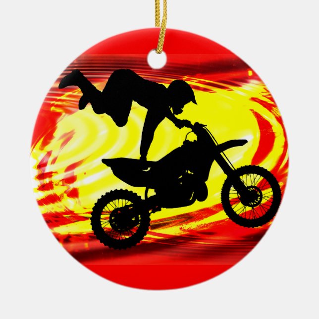 Décoration En Céramique Saut explosif de motocross (Devant)