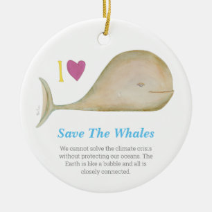 Décoration En Céramique Save a whale, Save a planet