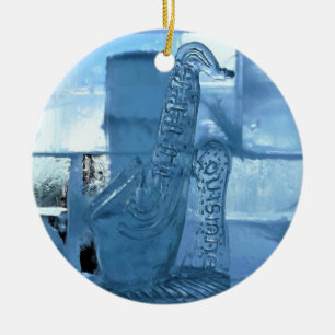 Décoration En Céramique Saxophone Ice Sculpture, Québec, Canada