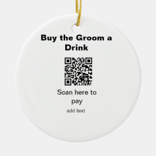 Décoration En Céramique scannez le QR code pour payer un verre au marié ga