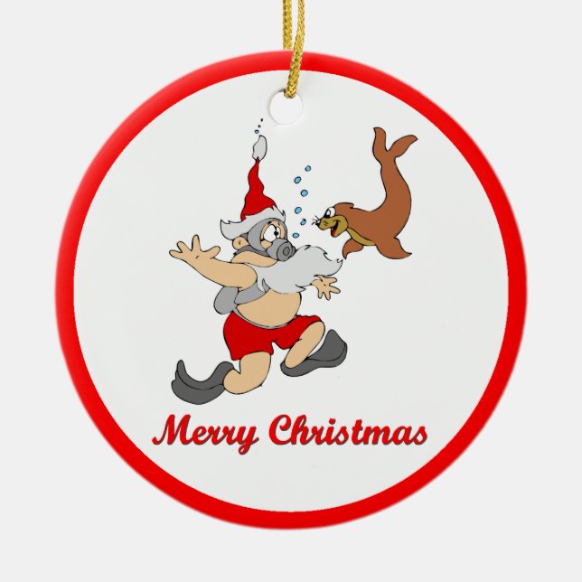 Décoration En Céramique Scaphandre Père Noël (Devant)