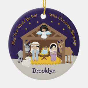 Décoration En Céramique Scène asiatique de la Nativité