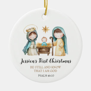 Décoration En Céramique Scène de la Nativité de Jésus Verset de la Bible P