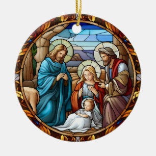 Décoration En Céramique Scène de la Nativité de Noël