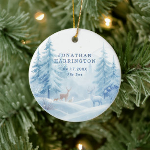 Décoration En Céramique Scène de neige premier Noël bébé photo