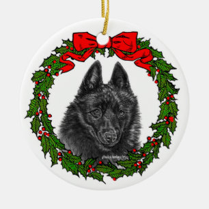 Décoration En Céramique Schipperke Dog Art par Glenda S. Harlan
