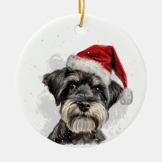 Décoration En Céramique Schnauzer Dog Christmas Personalized (Devant)