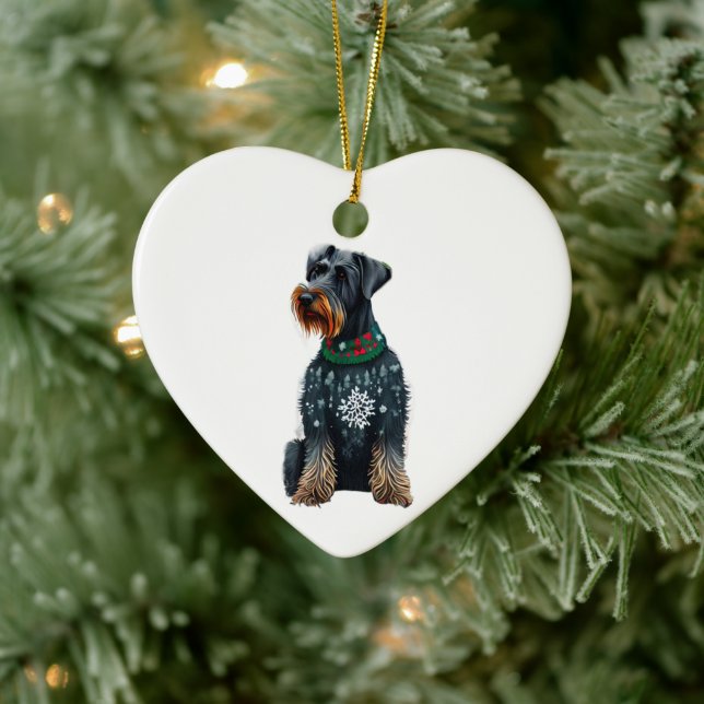 Décoration En Céramique Schnauzer géant dans le pull de Noël (Arbre)