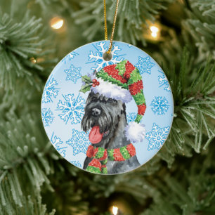 Décoration En Céramique Schnauzer géant de Noël