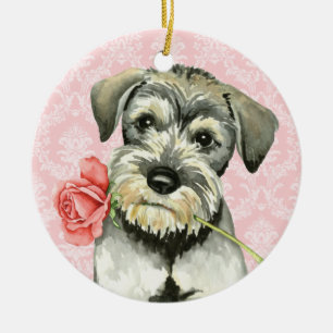 Décoration En Céramique Schnauzer standard de rose de Valentine
