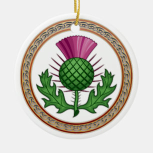 Décoration En Céramique Scottish Thistle Symbol Badge