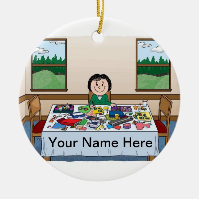 Décoration En Céramique Scrapbooker - femelle (Devant)