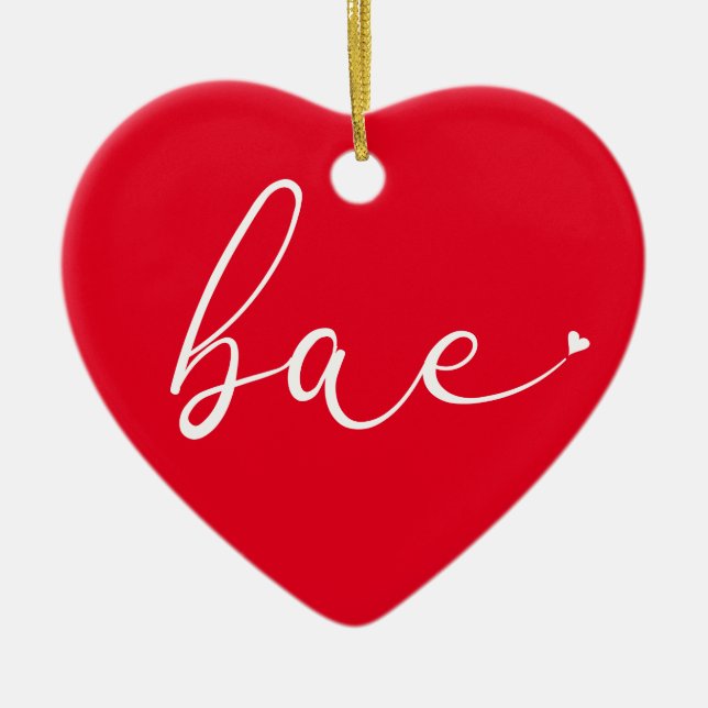 Décoration En Céramique Script Amour Cœur Bae Définition Rouge (Devant)