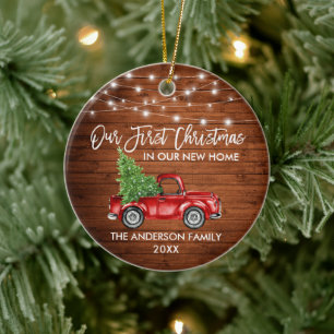 Décoration En Céramique Script de brosse Bois 1er Noël Feux de camping-ca