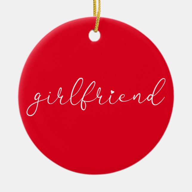 Décoration En Céramique Script Love Coeur Girlfriend Définition (Devant)