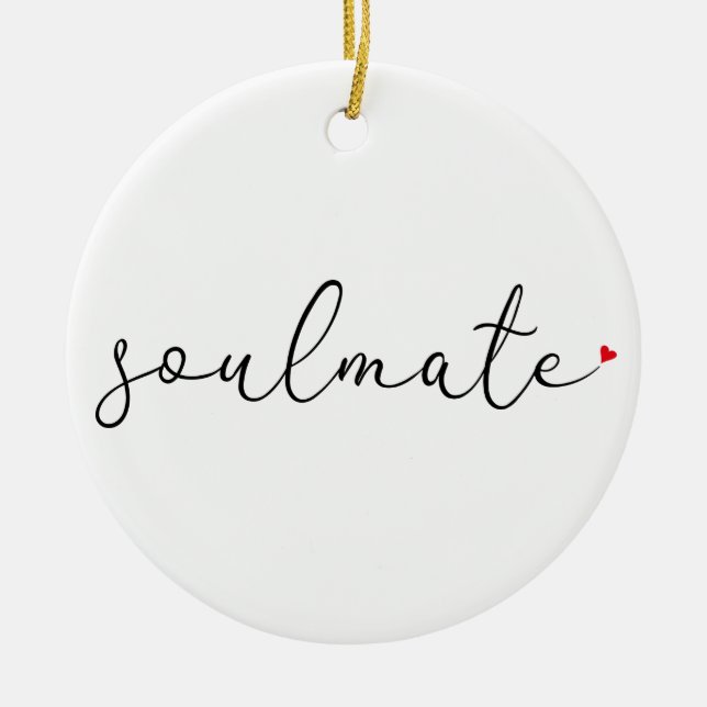 Décoration En Céramique Script Love Coeur Soulmate Définition (Devant)
