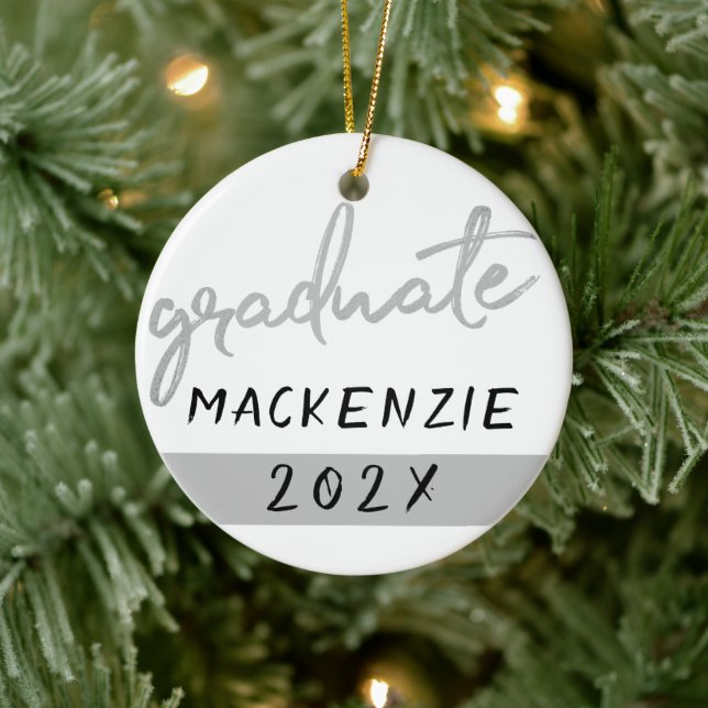 Décoration En Céramique Script Silver Gradué | Faux Metallic tendance (Arbre)