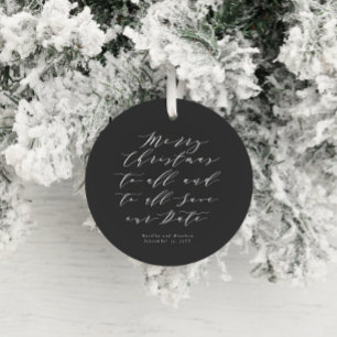 Décoration En Céramique Script texte photo Noël enregistrer la date