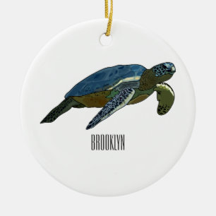 Décoration En Céramique Sea turtle cartoon