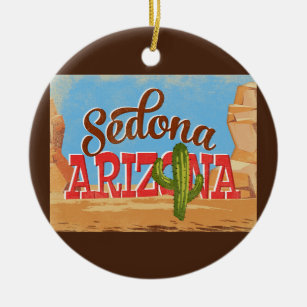 Décoration En Céramique Sedona Arizona Cartoon Vintage voyage du désert