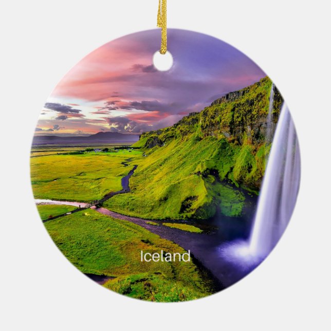 Décoration En Céramique Seljalandfoss, Islande (Dos)