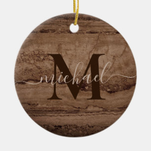 Décoration En Céramique Sepia noir brun tan Granite pierre