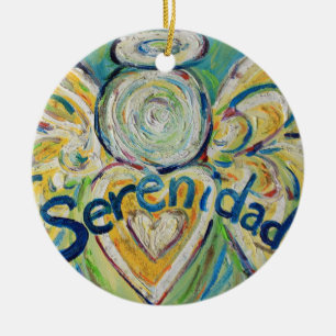 Décoration En Céramique Serenidad Angel Word Art Cadeau de vacances