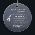 Décoration En Céramique Sérénité prière cadeau chalkboard rétro<br><div class="desc">Beau cadeau rétro style tableau noir avec vers de la prière de sérénité. Joli et inspirant.</div>