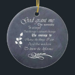Décoration En Céramique Sérénité prière cadeau chalkboard rétro<br><div class="desc">Beau cadeau rétro style tableau noir avec vers de la prière de sérénité. Joli et inspirant.</div>