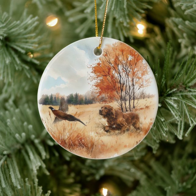 Décoration En Céramique Setter irlandais  (Arbre)