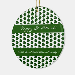 Décoration En Céramique Shamrock Clover Motif texte personnalisé St. Patr