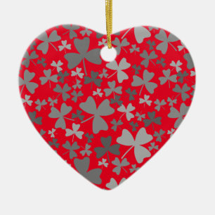 Décoration En Céramique Shamrock gris