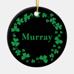 Décoration En Céramique Shamrock irlandais Nom personnalisé Couronne moder