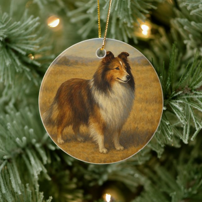 Décoration En Céramique Shetland Sheepdog (Arbre)