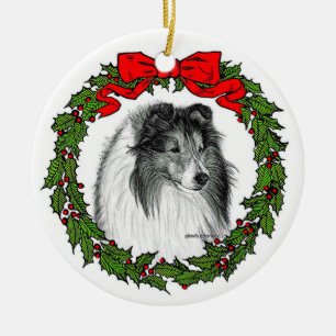 Décoration En Céramique Shetland Sheepdog Art par Glenda S. Harlan