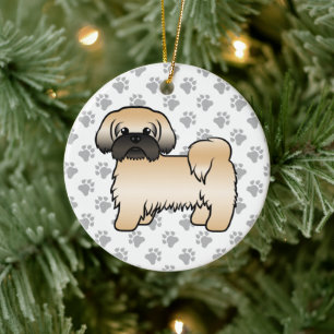 Décoration En Céramique Shih Tzu de dessin animé mignon avec masque noir e