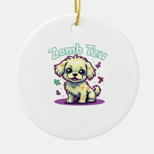 Décoration En Céramique Shih Tzu Shihtzu Chien Zombie Halloween T- surdime