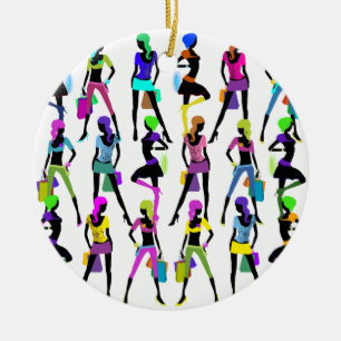 Décoration En Céramique Shopping Glamor Girls