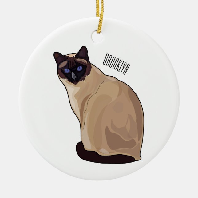 Décoration En Céramique Siamese cat cartoon (Devant)
