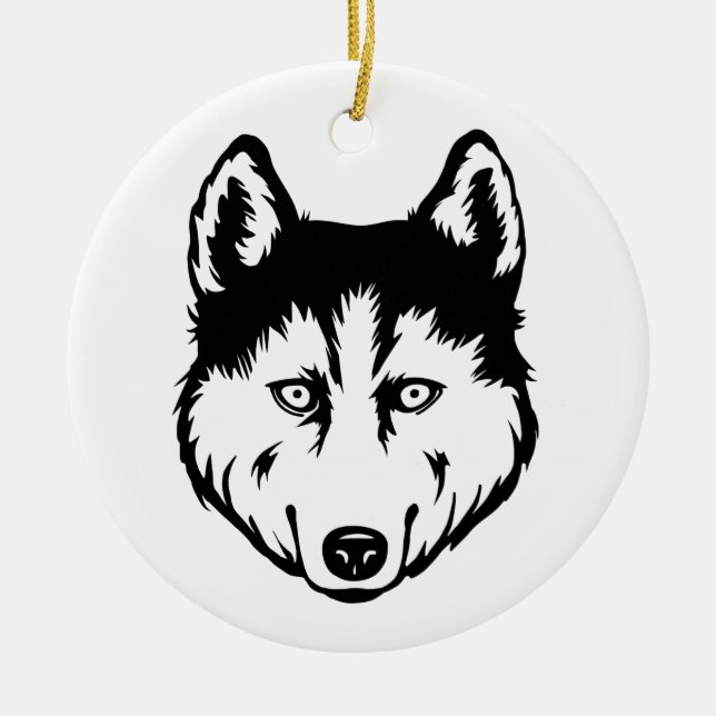 Décoration En Céramique Siberian Husky Dog (Devant)